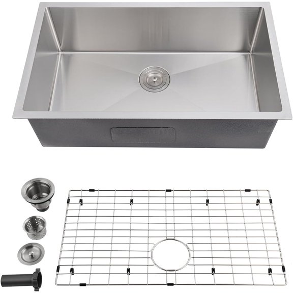 Évier de Cuisine Encastré en Acier Inoxydable, Bol Simple, Barre d'Évier de Cuisine Ou Égouttoir de Préparation pour Évier de Cuisine avec Panier, Passoire, Égouttoir