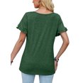 thumbnail image 3 of Avamo Hauts d'Été pour Femmes T-shirt Col Rond Manches Courtes T-shirt Confortable Pull de Travail Vert 2TG, 3 of 4