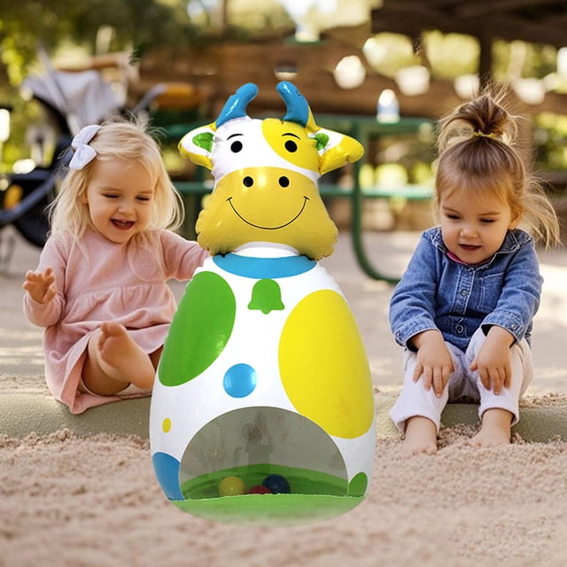 Danhjin P Vc Inflatable Cow Toy Inflatable Cow Built in Boll Toy Tumbler Children's Interactive Toy Toys
