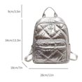 thumbnail image 4 of Backpack Cotton School Knapsack Large-capacity Travel Luggage Bag (Gold),silver,a, 4 of 10
