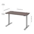 thumbnail image 4 of Bestar Upstand 61 cm × 122 cm (24 in. × 48 in.) Height-adjustable Desk(GREY), 4 of 5