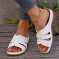 thumbnail image 2 of Womens Orthopedic Slides Sandals Comfortable Leather Peep Toe Walking Slip on Summer Shoes with Arch Support, 2 of 6