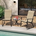 thumbnail image 4 of Patiojoy 3 Piece Rocking Bistro Set Outdoor Fabric Rocker Chairs Set with Coffee Table, 4 of 9