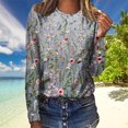 thumbnail image 2 of IROINNID Économies Polyester T-Shirt à Manches Longues pour Femmes, Décontracté, Ample, Col Rond, Blouse, T-Shirt à Imprimé de Noël, Hauts, Gris, 2 of 4