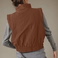 thumbnail image 4 of Women's Casual Solid Color Lapel Hooded Sleeveless Jacket with Elastic Hem for Spring and Summer, 4 of 8