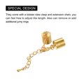 thumbnail image 4 of Unique Bargains 10Sets 9mm Leather Cord End Caps with Lobster Clasps & Extender Chain for DIY, Gold Tone, 4 of 7