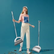 TopLLC Sweeping Brooms Indoor 180 Rotatable Standing Storage Buckle Type Brooms And Dustpan Set With Scraping Teeth And Scraper Deep Cleaning Suitable For Home Portable Broom