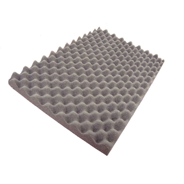 SunGlo Black Convoluted Foam Pad 24 x 16 x 2 inches, a black polyurethane foam sheet with egg crate texture, mildew and bacteria resistant, ideal for crafts, upholstery, and light padding applications.