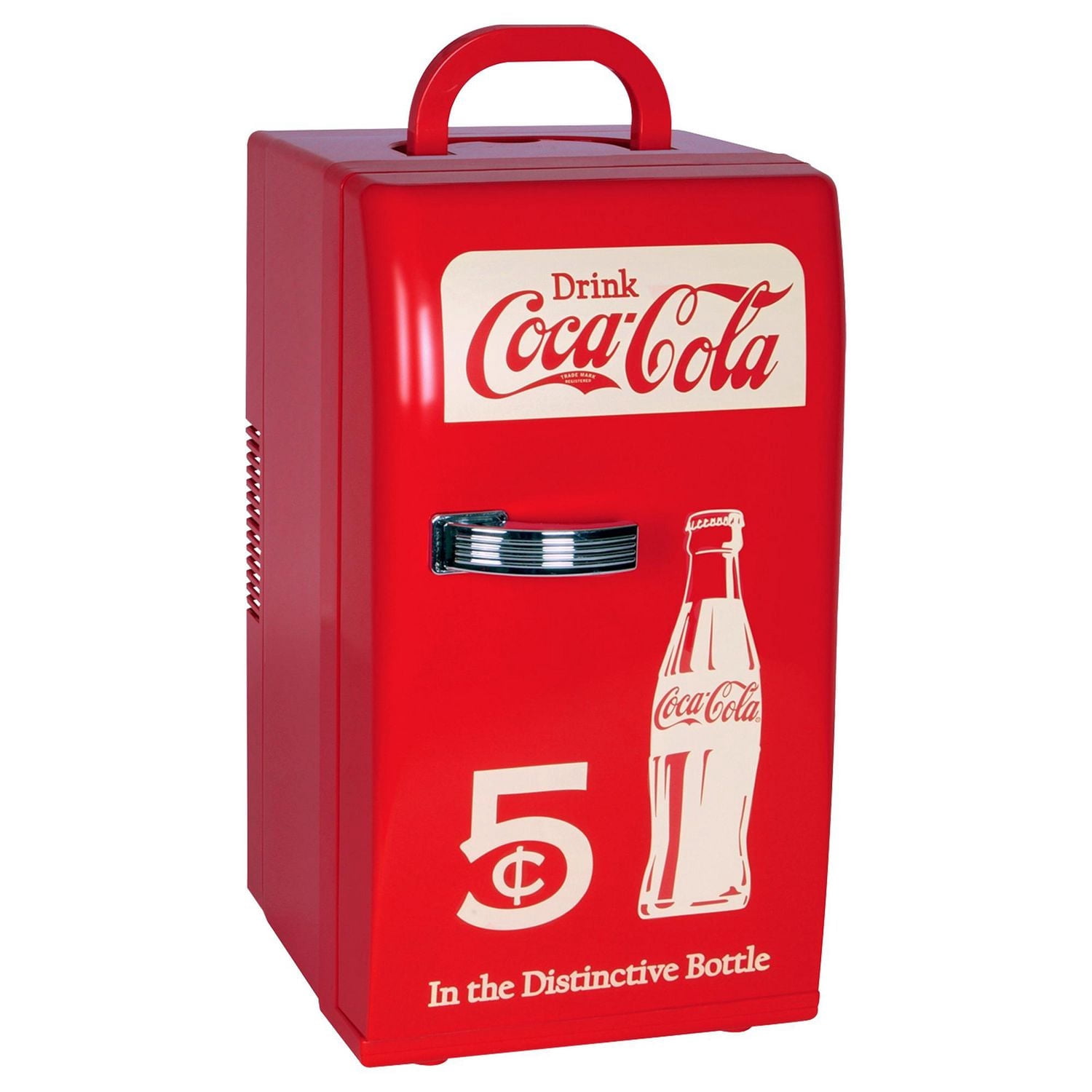 Mini réfrigérateur portable Coca-Cola rétro de 18 canettes, refroidisseur AC/DC de 22L pour dortoir, bureau, voyage - Rouge