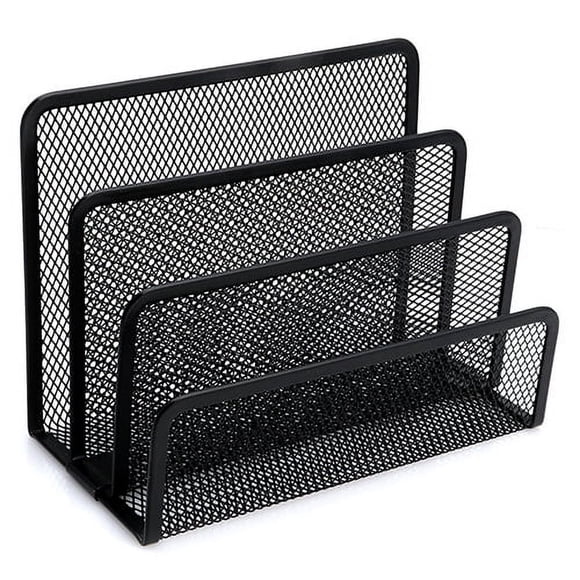 Plateau Noir en Maille pour Trier les Lettres, Courrier, Documents d'Affaires, Bureau, Organisateur de Dossiers, Support