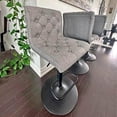 thumbnail image 4 of Heavenly Collection Modern Modern Tufted Fabric Adjustable Swivel Barstools (Set of 2) - Hydraulic Gas Lift Counter Stools with Black Matte Base & Footrest - Ideal for Kitchen Islands & Home Bars, 4 of 8