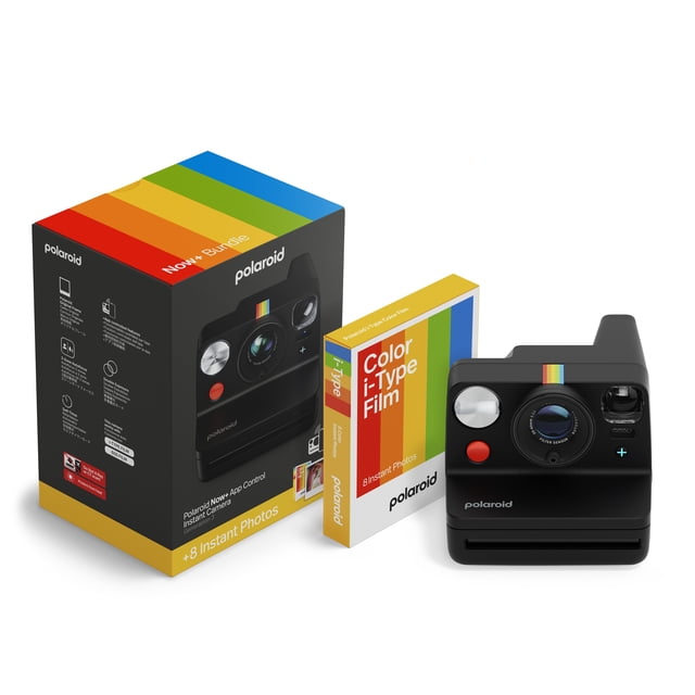 Polaroid Now+ Generation 3 Instant Camera Black + Color Film Bundle (8 Photos)