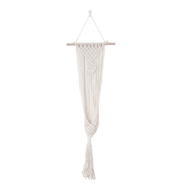Thinsony Lightweight And Portable Macrame Planter Wall Hanging Basket Versatile Solution white 22-1 1Set