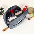 thumbnail image 4 of Unique Bargains Handhold Cosmetic Bag Portable Makeup Bag Makeup Pouch Large Capacity Cosmetic Pouch Storage Deep Gray, 4 of 7