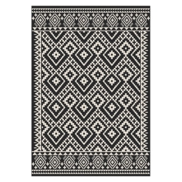 Erbanica Quick Dry Black White Moroccan Indoor Outdoor Rug