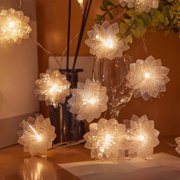 ZZkhGO Battery Powered LED String Lights, Flower Glowing Decor for Home, Removable Indoor Outdoor Lighting for Wedding Party