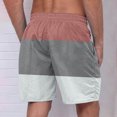 thumbnail image 4 of Plebaso Men's Beach Shorts Color Block Drawstring Casual Shorts Trendy Summer Vacation Shorts for Men, 4 of 4