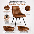 thumbnail image 4 of KOSSMAI Set of 2 Upholstered Side Dining Chairs in Faux Leather, 4 of 8
