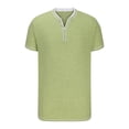 thumbnail image 5 of cfhntfmh Short Sleeve Tshirts for Men Soft V Neck Buttons Collared Tunic Shirts Casual Summer Muscle Stretchy Contrast Tees, 5 of 5
