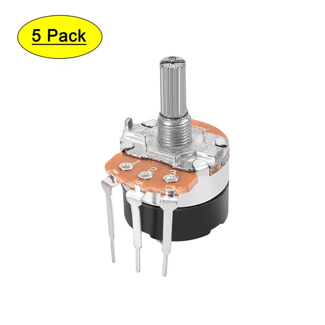 Unique Bargains WH138 500K Ohm Variable Resistors Single Rotary Carbon Film Potentiometer 5pack