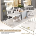 thumbnail image 4 of Gymax Chaise Berçante en Bois Fauteuil Berçant Simple Intérieur Jardin Patio Cour Blanc, 4 of 7