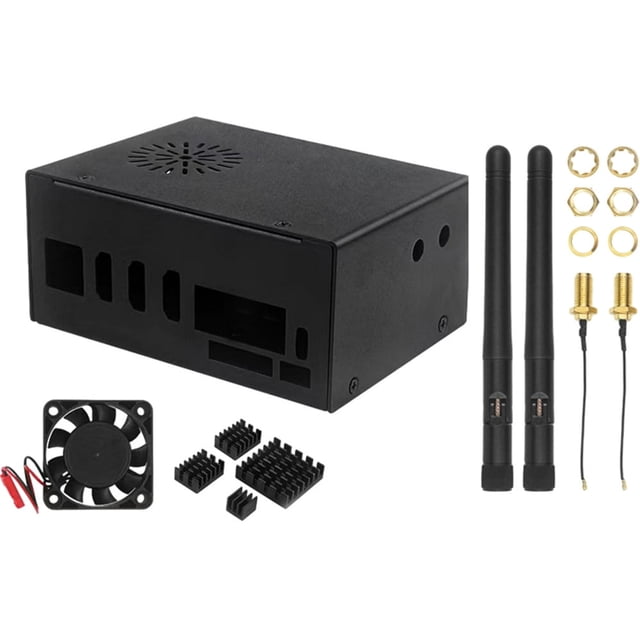 Metal Case Included Antenna Black Metal Case for Orange Pi 5 Plus (Model A)