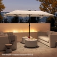 thumbnail image 4 of Costway 13 FT Large Patio Umbrella with LED Solar Lights Crank Handle 12 Heavy-Duty Ribs Beige, 4 of 10