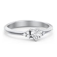 thumbnail image 1 of Birthstone Heart Ring with Shoulder Accents - Cubic Zirconia / White Topaz (April), 1 of 4