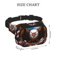thumbnail image 4 of Kdxio Sac Banane à Double Couche Imprimé Aigle Chauve USA Sac de Taille Carré Ceinture Réglable Mains Libres Voyage Randonnée Course Sergé Poches de Sécurité, 4 of 9