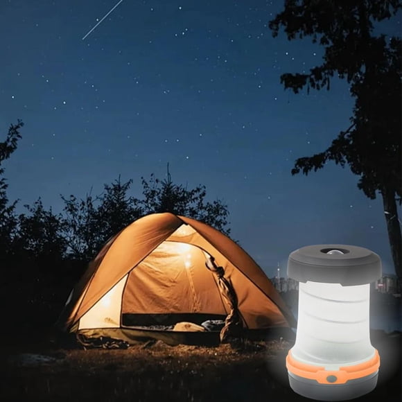 Feltree Lanterne de Camping Portable Rétractable Lumière de Camping Extérieure Facile à Transporter Lampe à Source Lumineuse DEL Utilisation Alimentation à Batterie Sèche Crochet Intégré