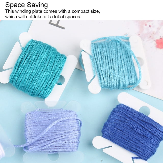 Winding Board Floss Bobbins Cord Spool Wire Winder Multipurpose Simply Used Stitch Embroidery DIY Prop Storage Transparent 10 Pieces