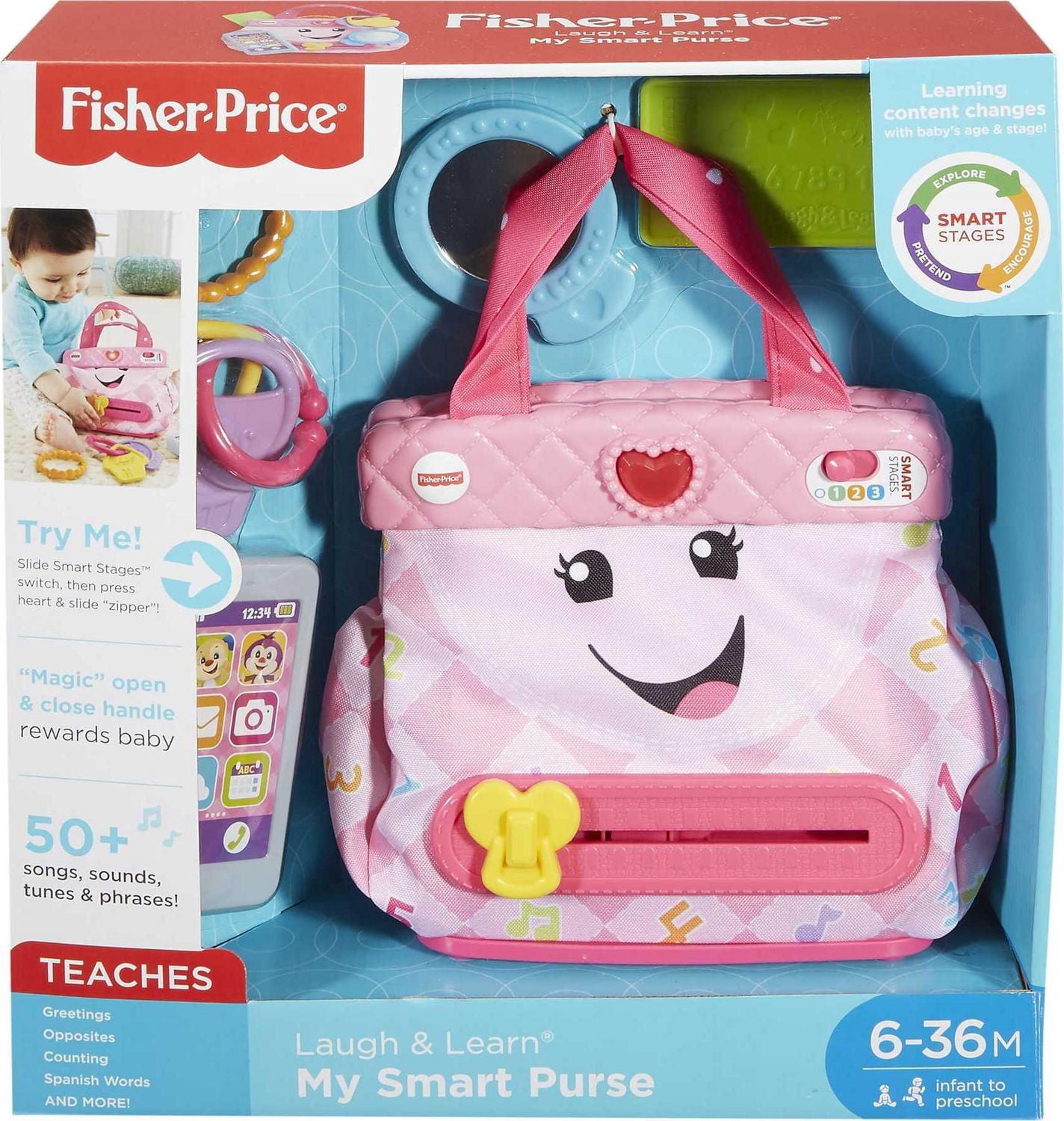 Fisher-Price Rires et Éveil Mon sac à main intelligent - Version Anglaise