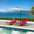 thumbnail image 2 of Gaderth Set of 2 Patio Chaise Lounge Chairs, Rattan Folding Outdoor Recliners with 5-Position Backrest, Cushions, Pillows and Wheels for Poolside, Deck, Porch, Backyard, 2 of 7