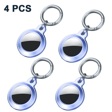 Étui en Cuir pour Traqueur d'Airtag Apple, Housse d'Airtags Lot de 4 avec Porte-Clés Anti-Perte, Housse de Protection pour Porte-Clés AirTag, Articles de Recherche pour Sacs à Dos de Clés pour Chien