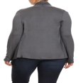 thumbnail image 4 of Women‘s Plus Size Solid Casual Long Sleeve Drape Front Open Jacket Cardigan, 4 of 4