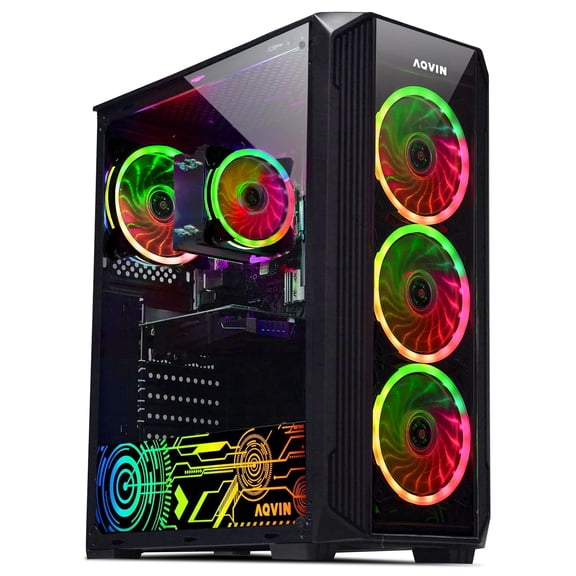 Gaming Desktop PC AQVIN ZForce Computer -Core i5 Processor up to 4.10 GHz, GeForce GTX 1630 4GB GDDR5, 1TB SSD Storage 32GB DDR4 RAM, WiFi Ready, TPM 2.0,RGB Gaming Keyboard & Mouse, Windows 11 Pro