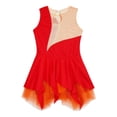 thumbnail image 4 of Jhaoyu Robe de Patinage à Glace Sans Manches pour Filles avec Strass Scintillants Robe de Danse Rouge 12, 4 of 7