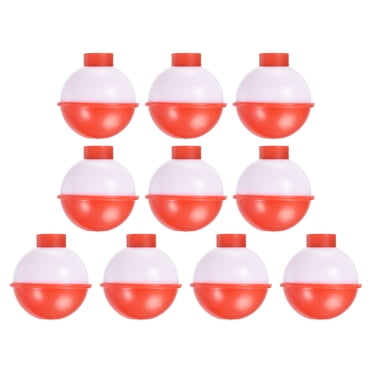 Unique Bargains 1 Inch Fishing Bobbers, Plastic Push Button Round Fishing Float, Red and White 10 Pack