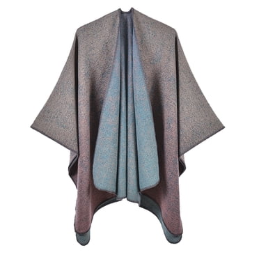 Hontri Scarf Shawl in Sale, Women's Travel Plaid Shawl Wrap Front Open Poncho Warm Oversized Sweater Casual Cardigan Shawl Suitable for Autumn and Winter Shawl Wraps for Women Blue