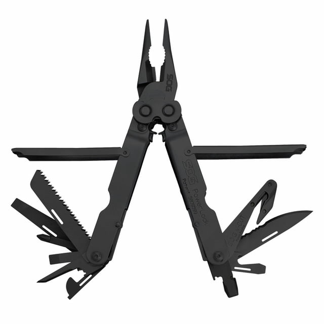 SOG Powerlock Coupeur en V en Acier Inoxydable 18 Outils Pinces Multi-Outils, Noir