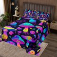thumbnail image 2 of Erosebridal Neon Mushroom Coverlet Set Queen, Gothic Botanical Bedding Set, Boho Style Decor 3pcs, 2 of 5