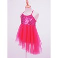 thumbnail image 3 of Manyakai Robe de Danse Ballet pour Filles, Dos Croisé à Paillettes, Tutu en Tulle, Justaucorps de Danse Lyrique, Rose, 4TG, 3 of 7