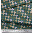 thumbnail image 2 of Soimoi Modal Satin Fabric Argyle Check Printed Craft Fabric by The Yard 42 Inch Wide, 2 of 3