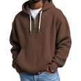thumbnail image 2 of Yuyuzo Mens Hoodies Quarter Zip Drawstring Long Sleeve Shirts Casual Textured Loose Sweatshirts Pullover with Pockets, 2 of 5