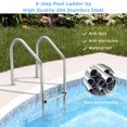 thumbnail image 2 of Swimming Pool Ladder, 4-Step In-Ground Stainless Steel Step for Indoor/Outdoor Pool, Heavy Duty Non-Slip Ladder, Easy Assembly, 2 of 9