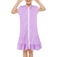 thumbnail image 1 of Ketyyh-chn99 Robes Tutu pour Tout-Petits Petites Filles Petites Filles par-Dessus de Maillot de Bain Enfants par-Dessus de Maillot de Bain à Fermeture Éclair Plage Maillot de Bain Peignoir à Capuche Robe de Plage pour 3-4 Ans, Violet, 1 of 6
