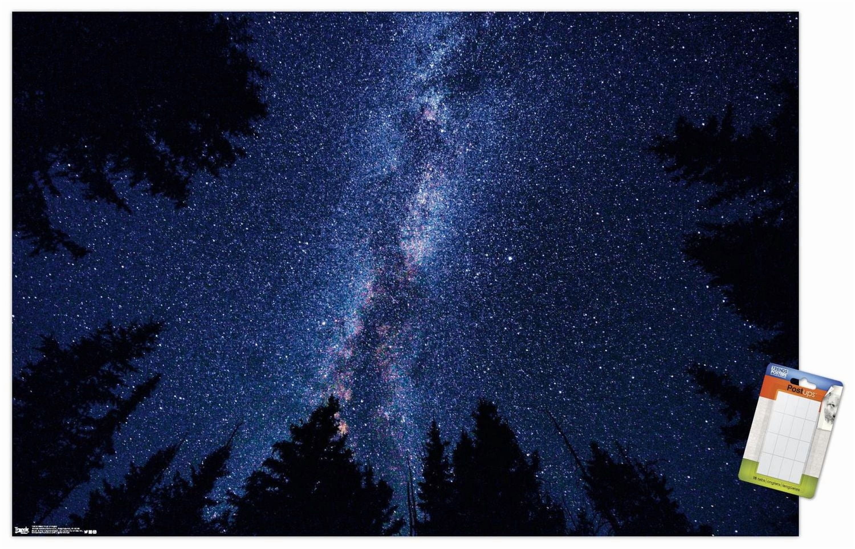 Milky Way At Night Wall Poster, 14.725" x 22.375"