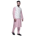 thumbnail image 2 of Atasi Kurta Pyjama Traditionnel Uni à Col Mandarin avec Ensemble de Veste Imprimée, 2 of 3
