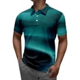 thumbnail image 1 of BOBOGOJP Mens Polo Shirt Classic Button Basic Long Sleeve Shirt Solid Color Cotton Tees Stylish Tops (Mint Green,M), 1 of 4