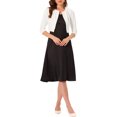 thumbnail image 2 of INSPIRE CHIC Boléro pour Femme à Manches 3/4 Sans Col, Plissé, Ouvert à l'Avant, Cardigan Court, G Blanc, 2 of 6